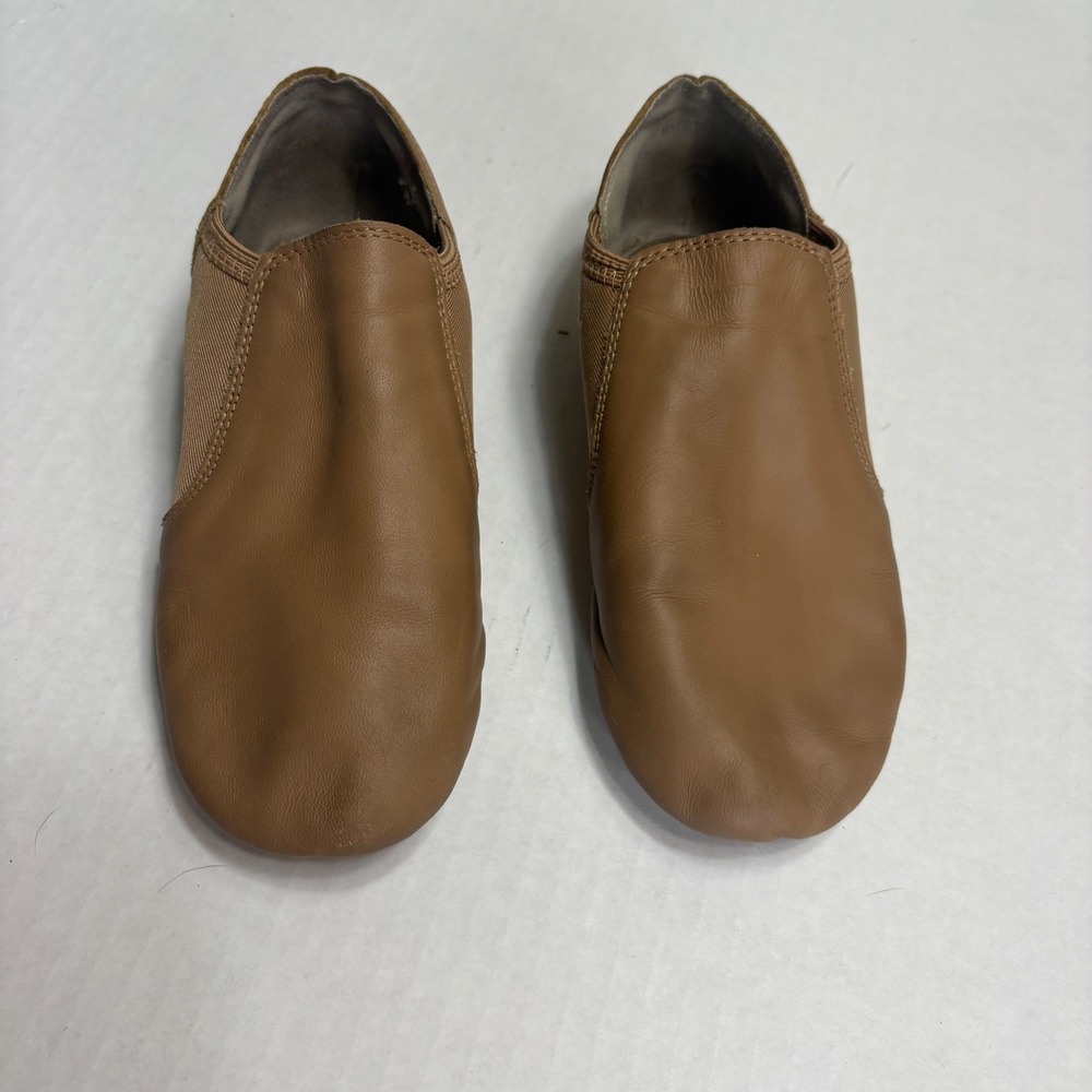 Bloch Jazz Shoes Kids Size 2 Tan Leather Slip On Split Sole Dance Shoes
